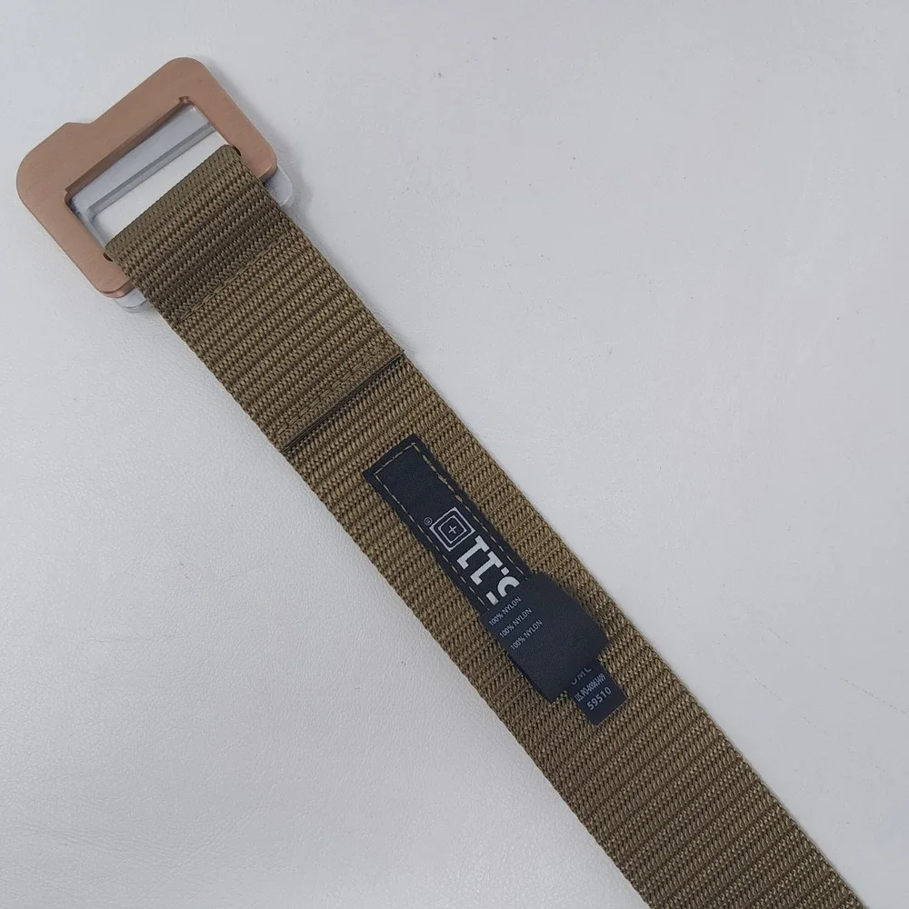 5.11 Tactical Traverse Double Buckle Belt Men's Medium Battle Brown Nylon 59510